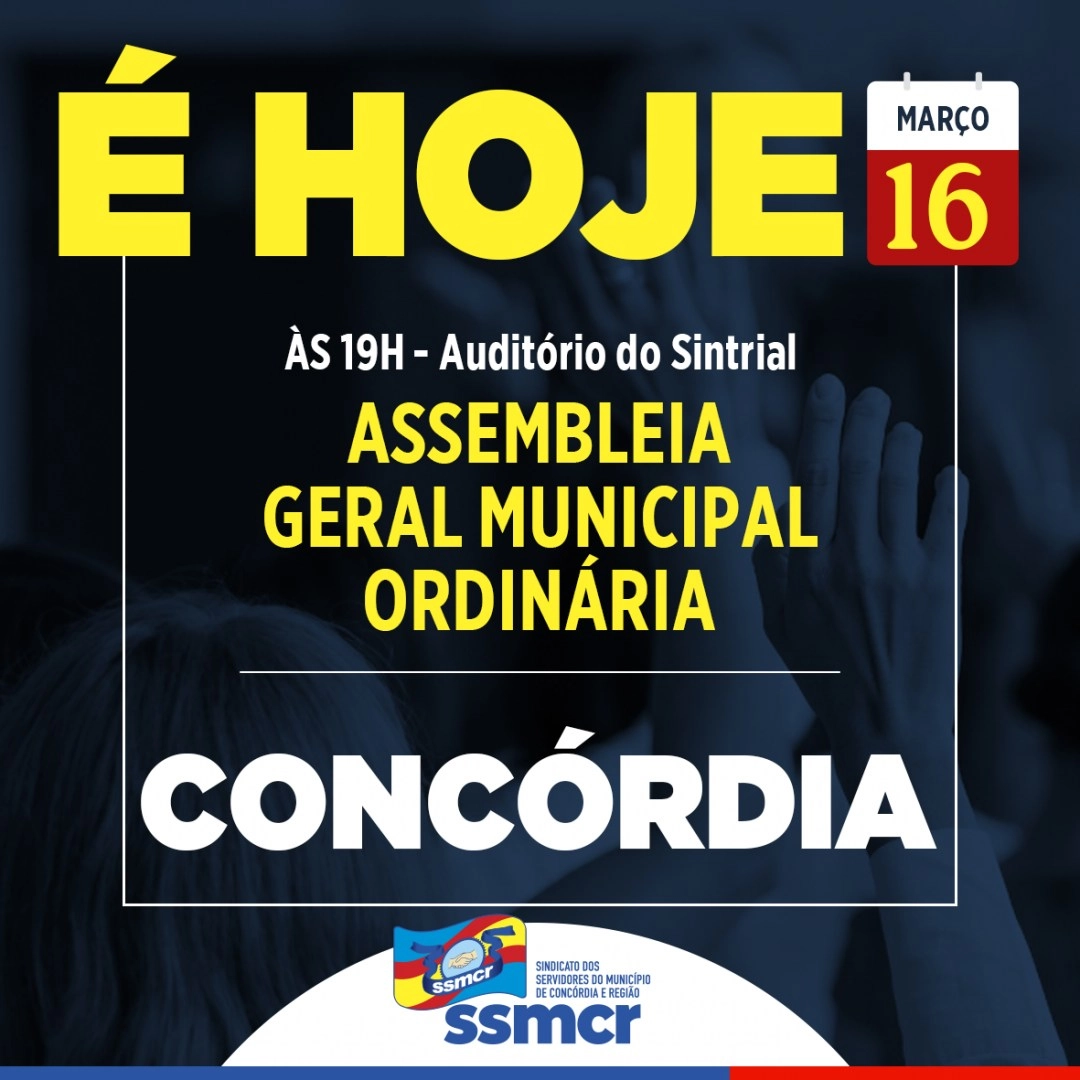 Hoje tem assembleia em Concórdia
