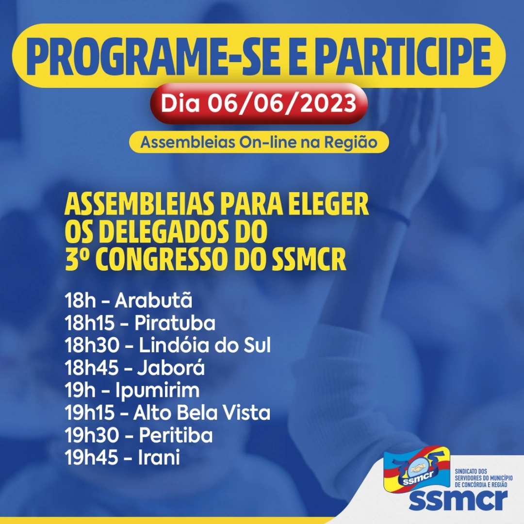 Assembleias On-line dia 06/06