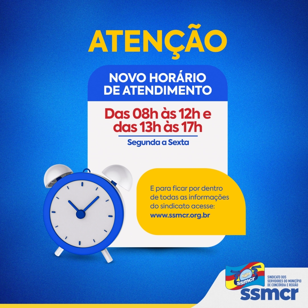 Novo Horário de atendimento