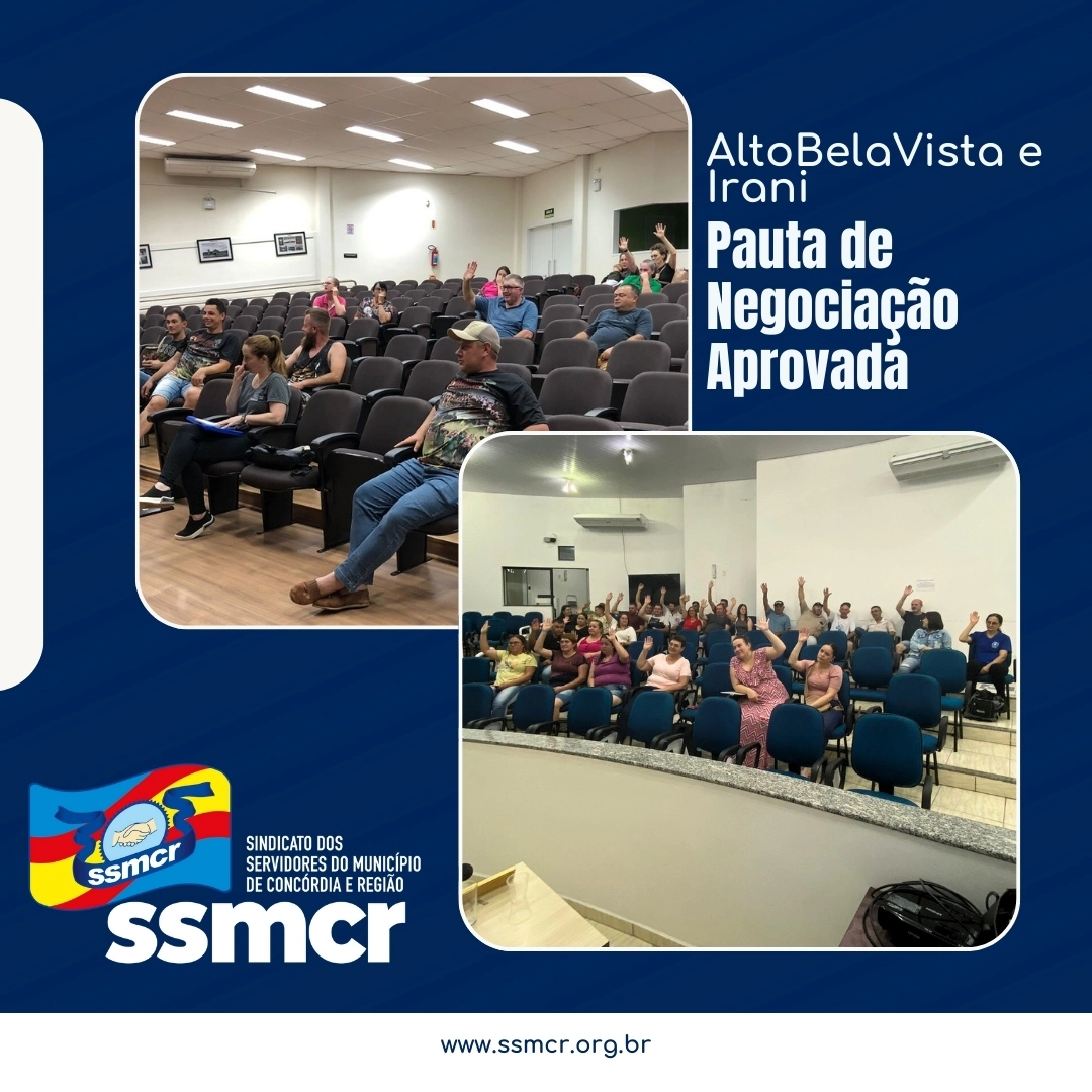 Alto Bela Vista e Irani têm pauta de negociação aprovada! ✅