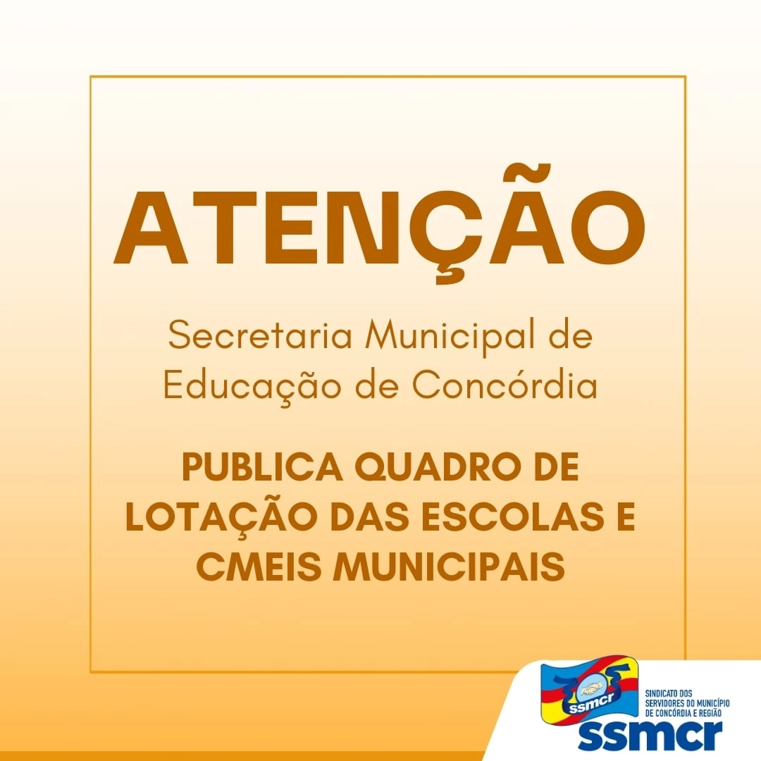 Quadro de lotação das escolas e CMEIS municipais é divulg...