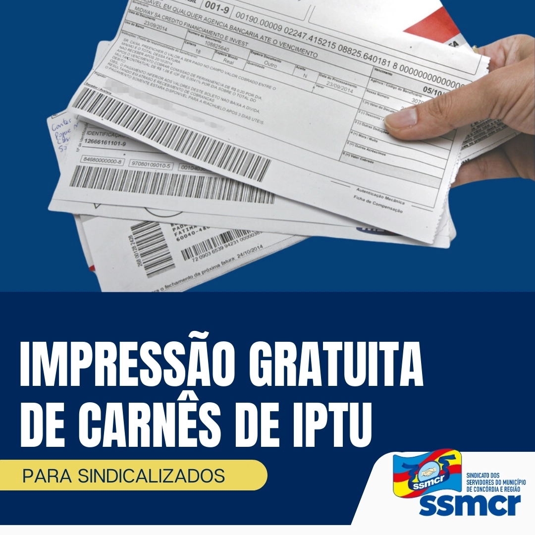 SINDICALIZADOS CONTAM COM IMPRESSÃO GRATUITA DO CARNÊ DE ...