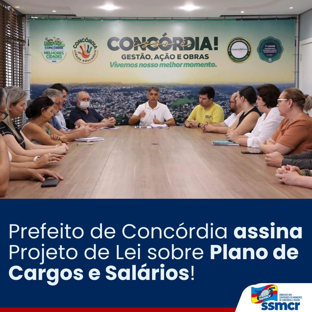 Prefeito de Concórdia assina Projeto de Lei sobre Plano d...