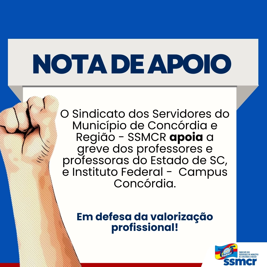 NOTA DE APOIO!